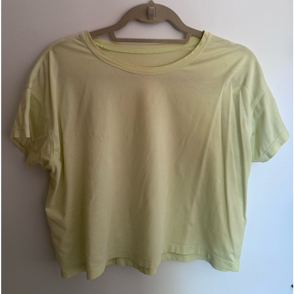 All yours crop top luluemon short sleeve neon XL size 12